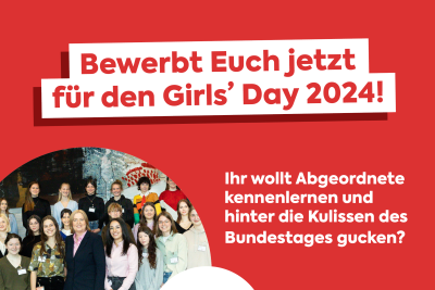 Der SPD-Bundestagsabgeordnete für das Tecklenburger Land und das nördliche Münsterland, Jürgen Coße, lädt junge Frauen aus seinem Wahlkreis dazu ein, einen Tag lang Einblicke in den Politikalltag zu erhalten.
